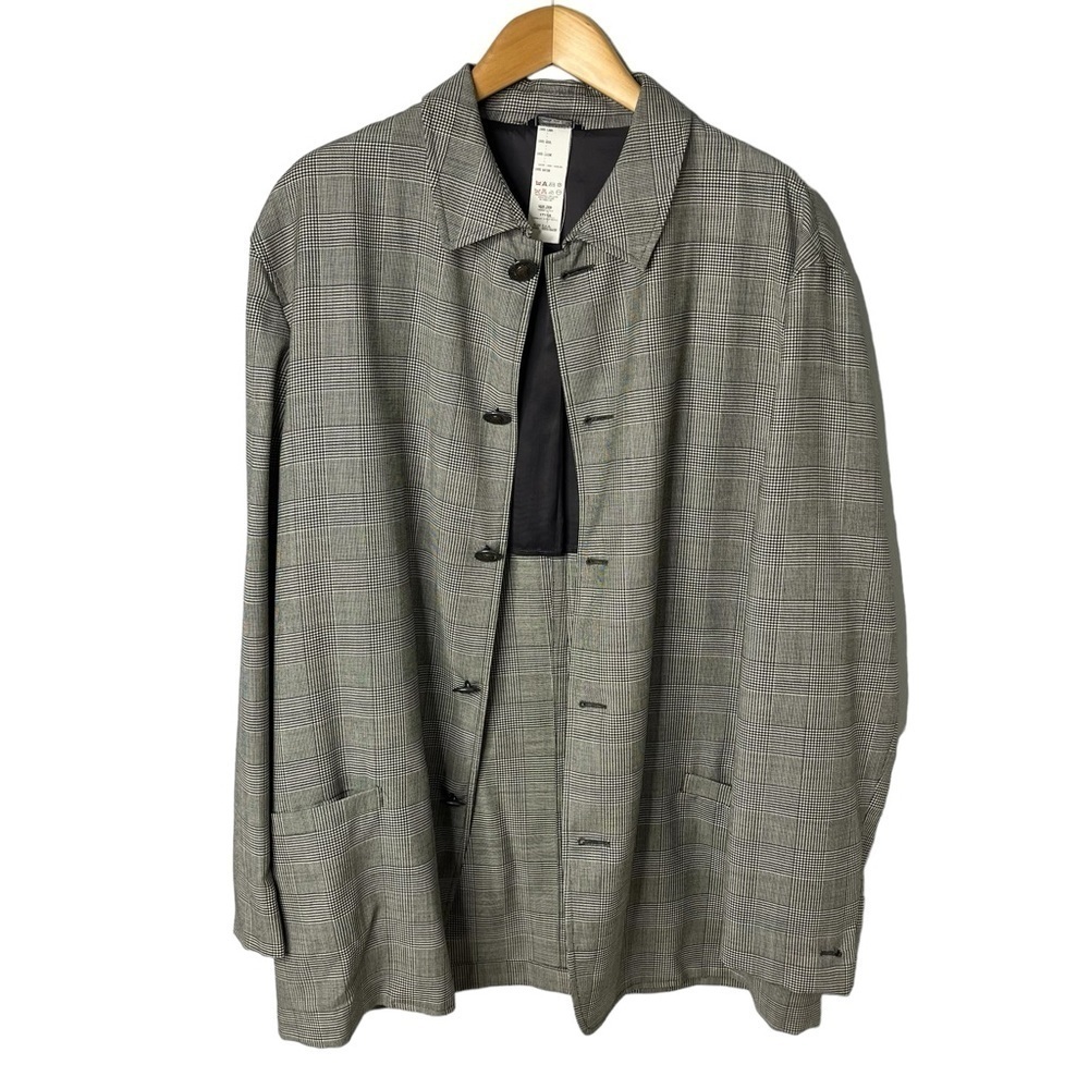 Gianni Versace Plaid Button Front Jacker Black and White Size 54 (XXL) Vintage - Picture 2 of 10